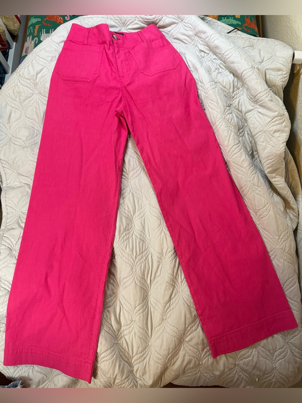 Maeve Anthropologie Colette Pink Wide Leg Ankle Pants Womens 25 - Picture 2 of 12